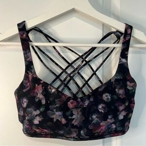 lululemon athletica Floral Sports Bra - Black and Pink